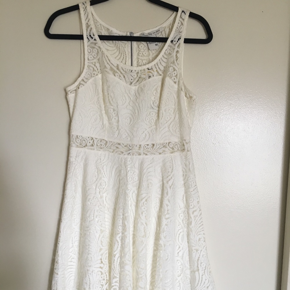 American rag white lace cut out dress